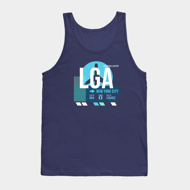 New York (LGA) Airport // Sunset Baggage Tag Tank Top by Now Boarding